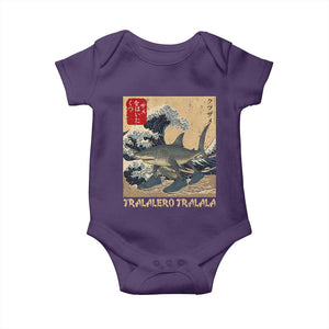 Funny Italian Brainrot Tralalero Tralala Shark Baby Onesie Japanese Art Gen Z Meme TS11 Purple Print Your Wear