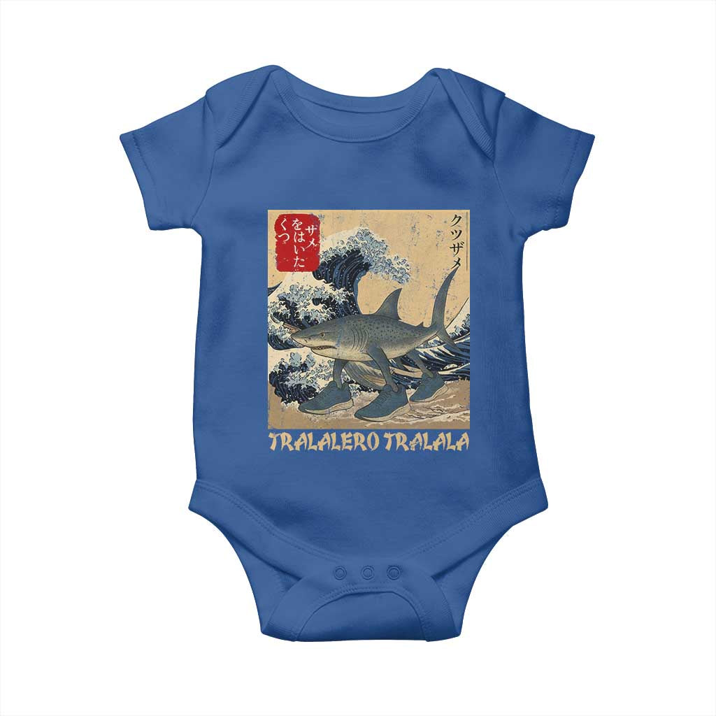 Funny Italian Brainrot Tralalero Tralala Shark Baby Onesie Japanese Art Gen Z Meme TS11 Royal Blue Print Your Wear