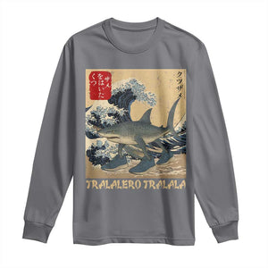 Funny Italian Brainrot Tralalero Tralala Shark Long Sleeve Shirt Japanese Art Gen Z Meme TS11 Charcoal Print Your Wear