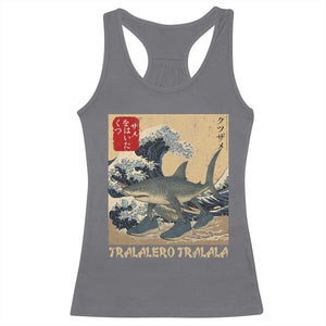 Funny Italian Brainrot Tralalero Tralala Shark Racerback Tank Top Japanese Art Gen Z Meme TS11 Charcoal Print Your Wear