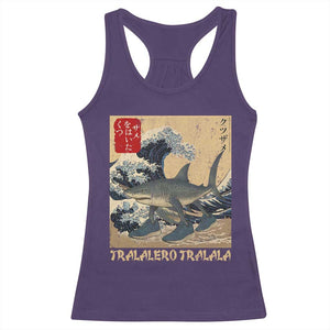Funny Italian Brainrot Tralalero Tralala Shark Racerback Tank Top Japanese Art Gen Z Meme TS11 Purple Print Your Wear