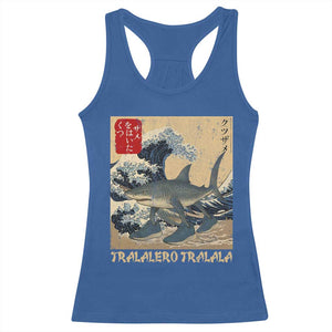 Funny Italian Brainrot Tralalero Tralala Shark Racerback Tank Top Japanese Art Gen Z Meme TS11 Royal Blue Print Your Wear