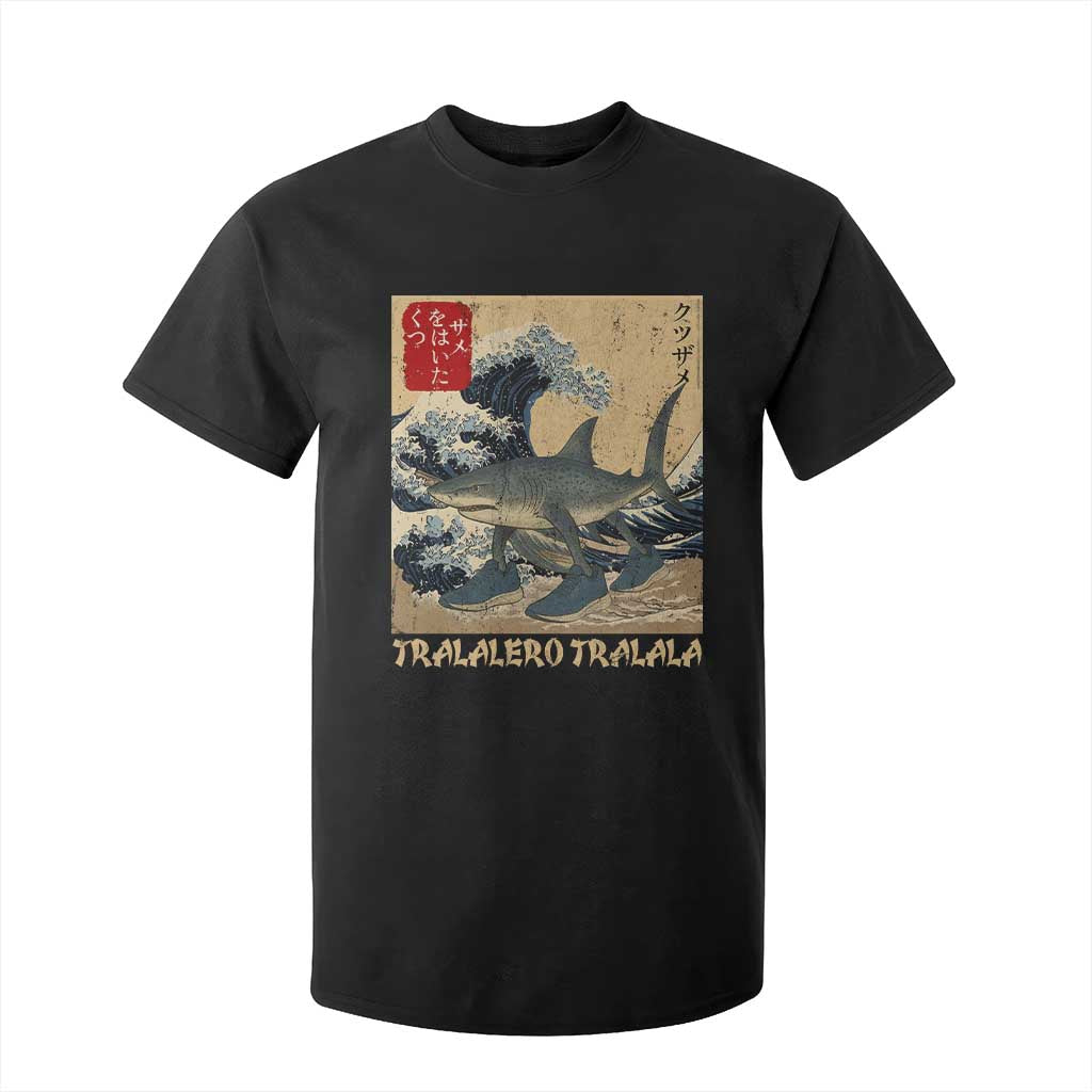 Funny Italian Brainrot Tralalero Tralala Shark T Shirt For Kid Japanese Art Gen Z Meme TS11 Black Print Your Wear
