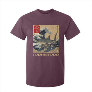 Funny Italian Brainrot Tralalero Tralala Shark T Shirt For Kid Japanese Art Gen Z Meme TS11 Maroon Print Your Wear