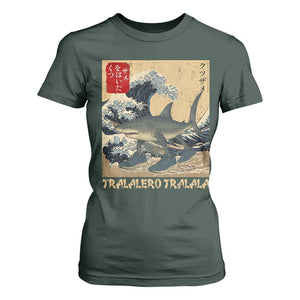 Funny Italian Brainrot Tralalero Tralala Shark T Shirt For Women Japanese Art Gen Z Meme TS11 Dark Forest Green Print Your Wear