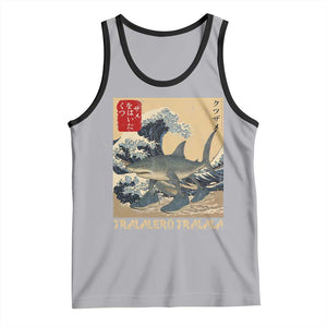 Funny Italian Brainrot Tralalero Tralala Shark Tank Top Japanese Art Gen Z Meme TS11 Athletic Heather Black Print Your Wear
