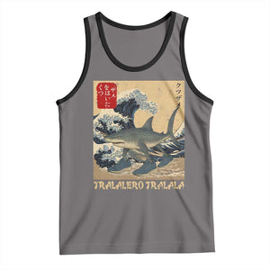 Funny Italian Brainrot Tralalero Tralala Shark Tank Top Japanese Art Gen Z Meme TS11 Deep Heather Black Print Your Wear