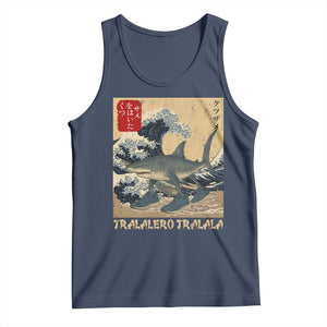 Funny Italian Brainrot Tralalero Tralala Shark Tank Top Japanese Art Gen Z Meme TS11 Navy Print Your Wear