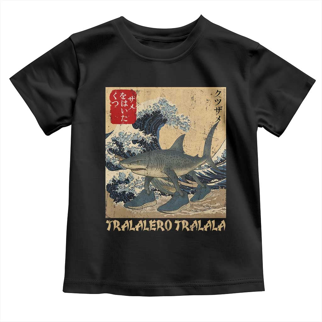 Funny Italian Brainrot Tralalero Tralala Shark Toddler T Shirt Japanese Art Gen Z Meme TS11 Black Print Your Wear