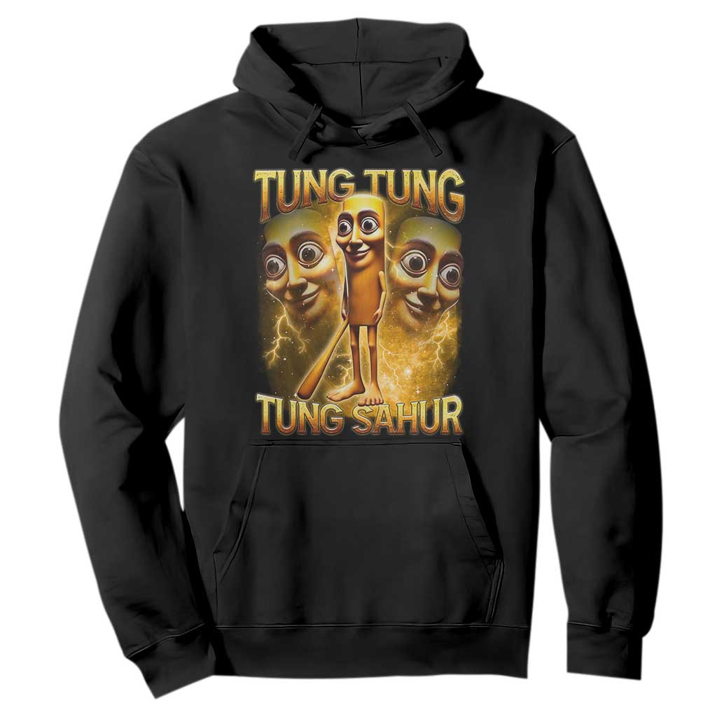 Funny Italian Brainrot Tung Tung Tung Sahur Hoodie Gen Z Meme TS11 Black Print Your Wear