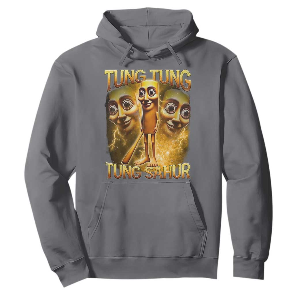 Funny Italian Brainrot Tung Tung Tung Sahur Hoodie Gen Z Meme TS11 Charcoal Print Your Wear