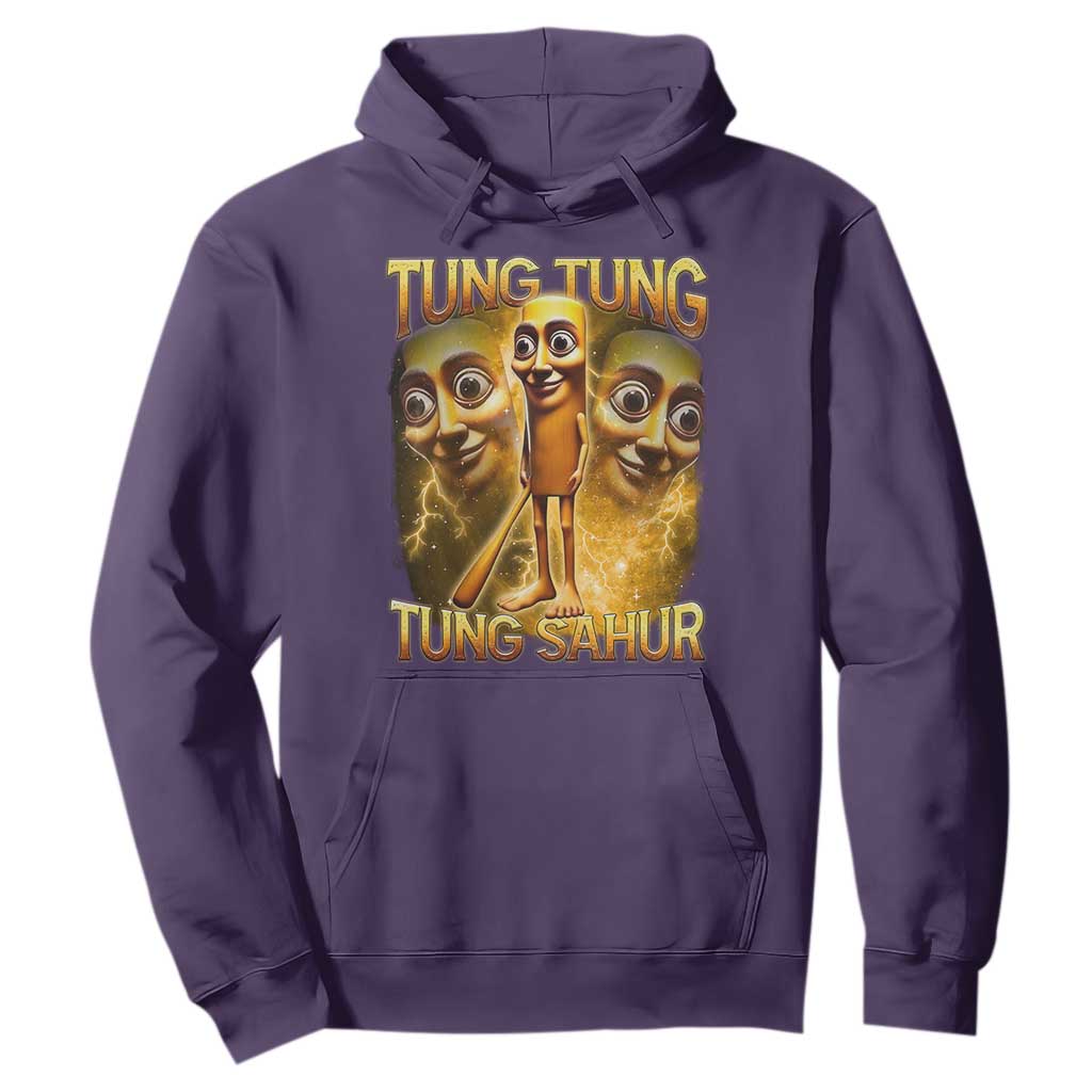 Funny Italian Brainrot Tung Tung Tung Sahur Hoodie Gen Z Meme TS11 Purple Print Your Wear