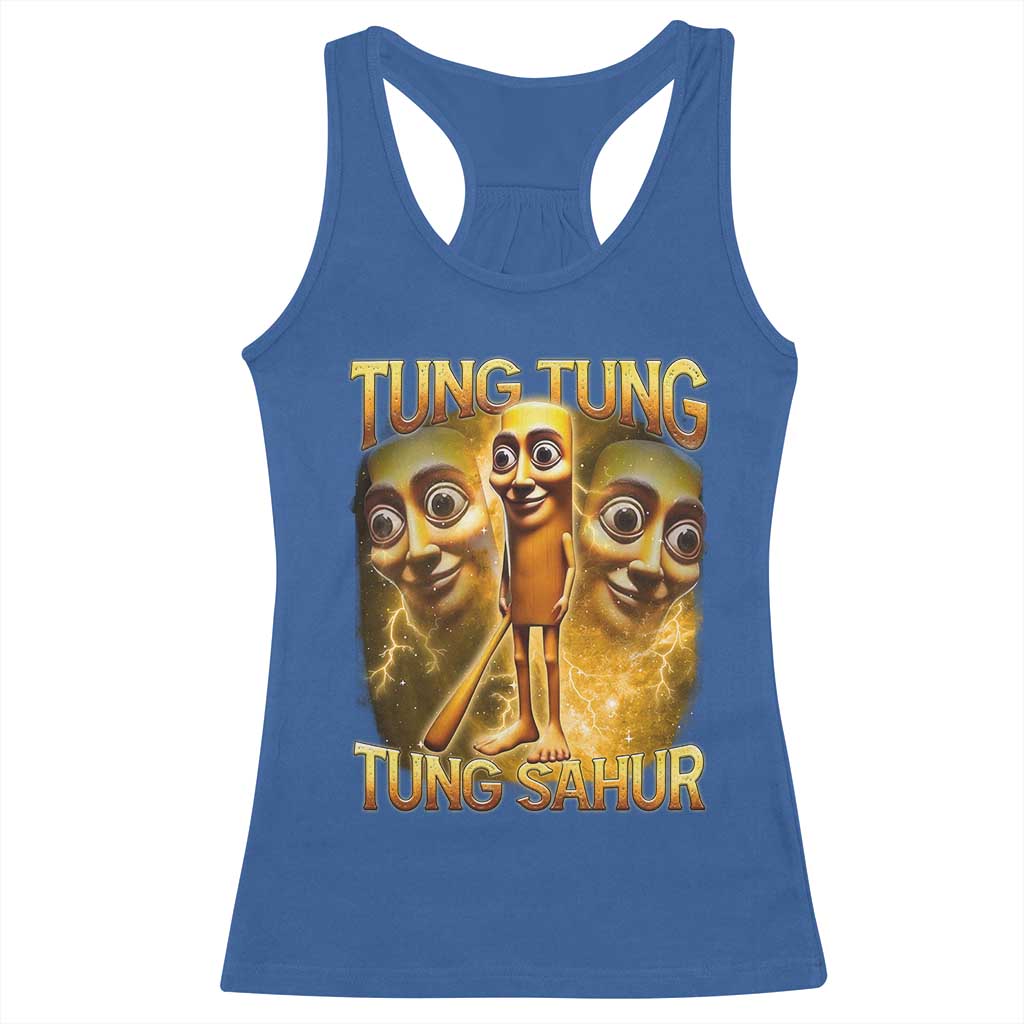 Funny Italian Brainrot Tung Tung Tung Sahur Racerback Tank Top Gen Z Meme TS11 Royal Blue Print Your Wear