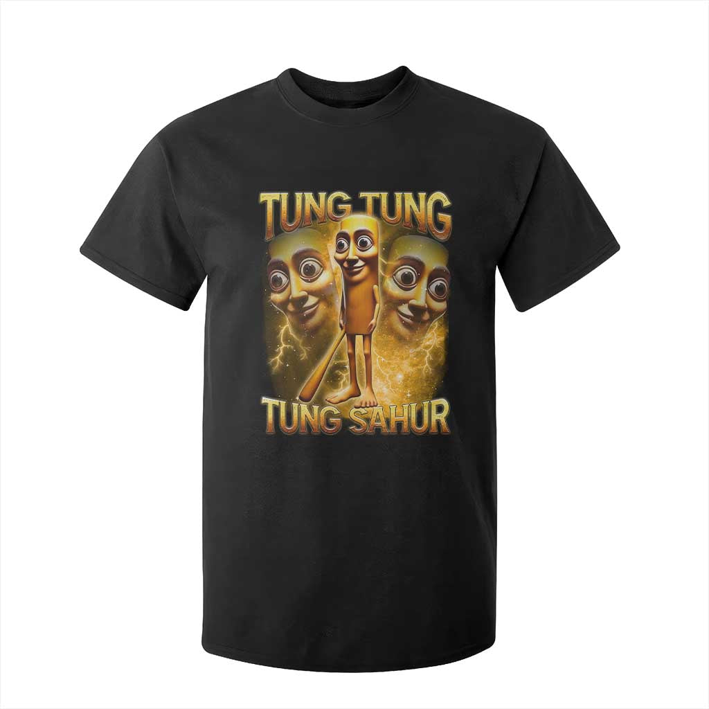 Funny Italian Brainrot Tung Tung Tung Sahur T Shirt For Kid Gen Z Meme TS11 Black Print Your Wear