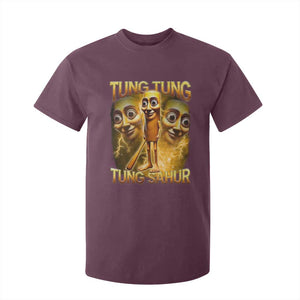 Funny Italian Brainrot Tung Tung Tung Sahur T Shirt For Kid Gen Z Meme TS11 Maroon Print Your Wear