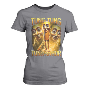 Funny Italian Brainrot Tung Tung Tung Sahur T Shirt For Women Gen Z Meme TS11 Charcoal Print Your Wear