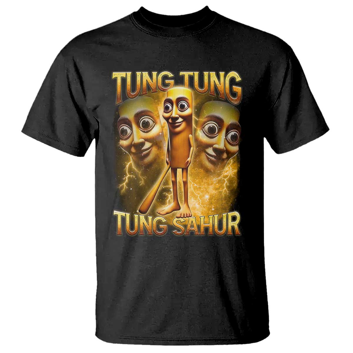 Funny Italian Brainrot Tung Tung Tung Sahur T Shirt Gen Z Meme TS11 Black Print Your Wear