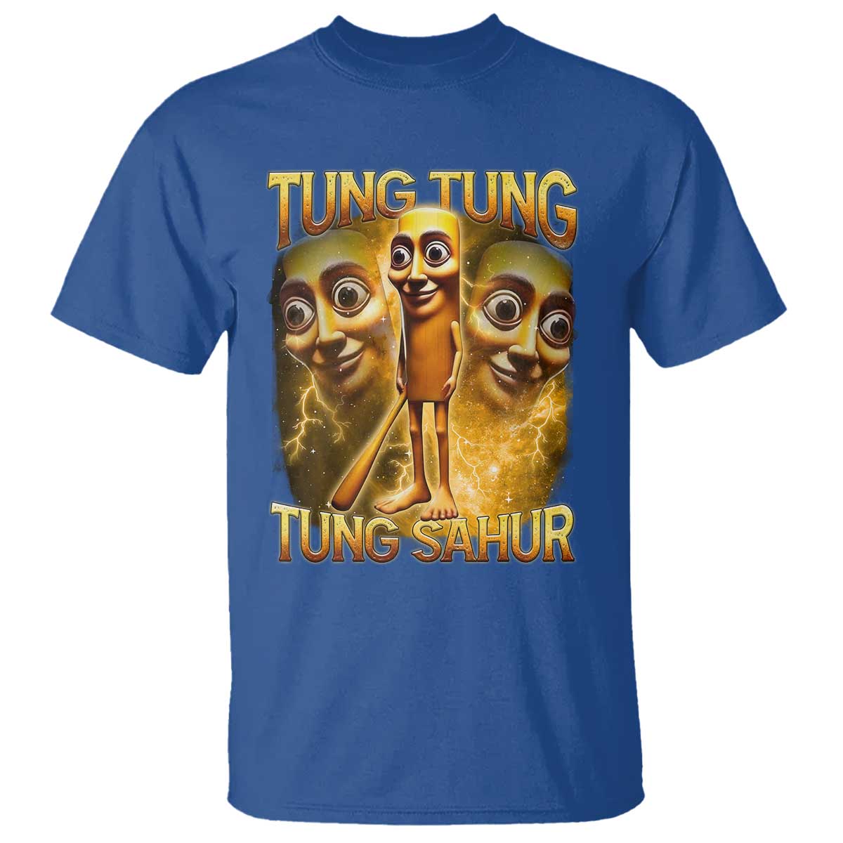 Funny Italian Brainrot Tung Tung Tung Sahur T Shirt Gen Z Meme TS11 Royal Blue Print Your Wear
