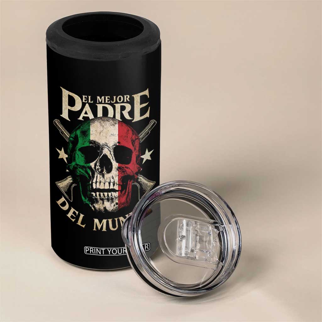 Funny Italian Dad 4 in 1 Can Cooler Tumbler El Mejor Padre Del Mundo Skull Fathers Day TS11 Print Your Wear