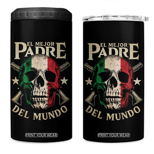 Funny Italian Dad 4 in 1 Can Cooler Tumbler El Mejor Padre Del Mundo Skull Fathers Day TS11 One Size: 16 oz Black Print Your Wear