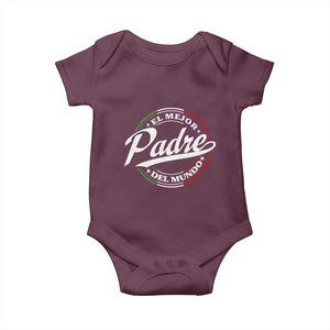 Funny Italian Dad Baby Onesie El Mejor Padre Del Mundo Father's Day TS11 Maroon Print Your Wear