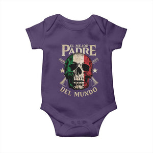 Funny Italian Dad Baby Onesie El Mejor Padre Del Mundo Skull Father's Day TS11 Purple Print Your Wear