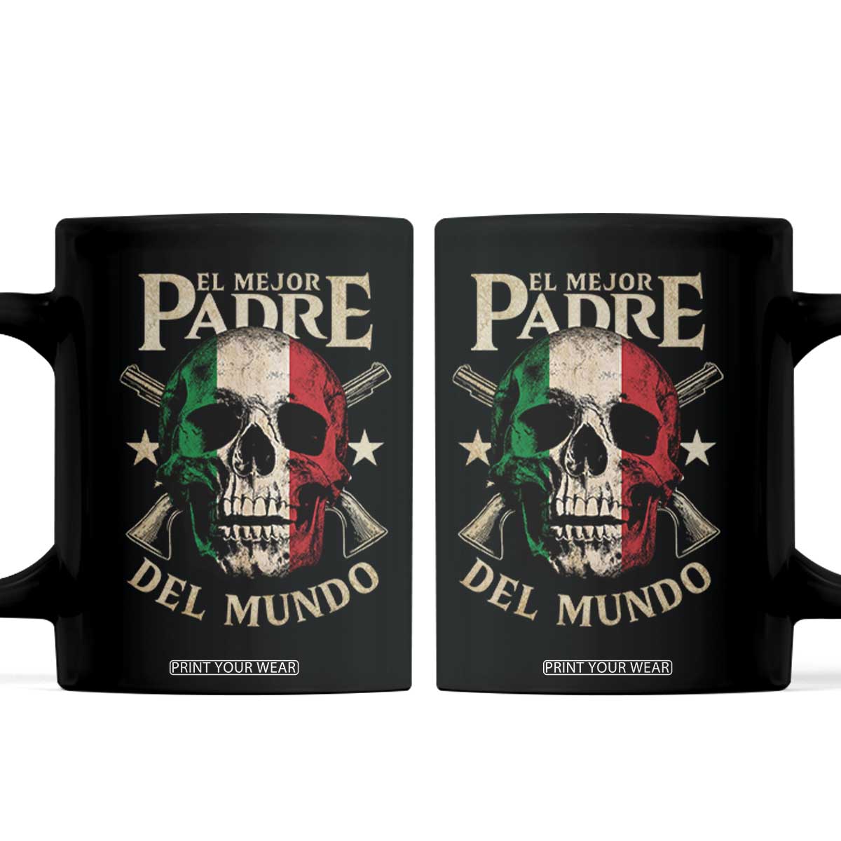 Funny Italian Dad Coffee Mug El Mejor Padre Del Mundo Skull Fathers Day TS11 Black Print Your Wear