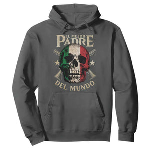 Funny Italian Dad Hoodie El Mejor Padre Del Mundo Skull Fathers Day TS11 Dark Heather Print Your Wear