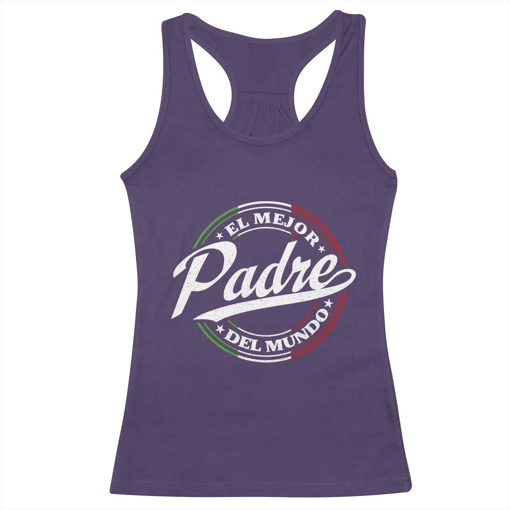 Funny Italian Dad Racerback Tank Top El Mejor Padre Del Mundo Father's Day TS11 Purple Print Your Wear