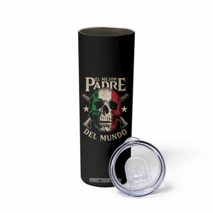 Funny Italian Dad Skinny Tumbler El Mejor Padre Del Mundo Skull Fathers Day TS11 Print Your Wear