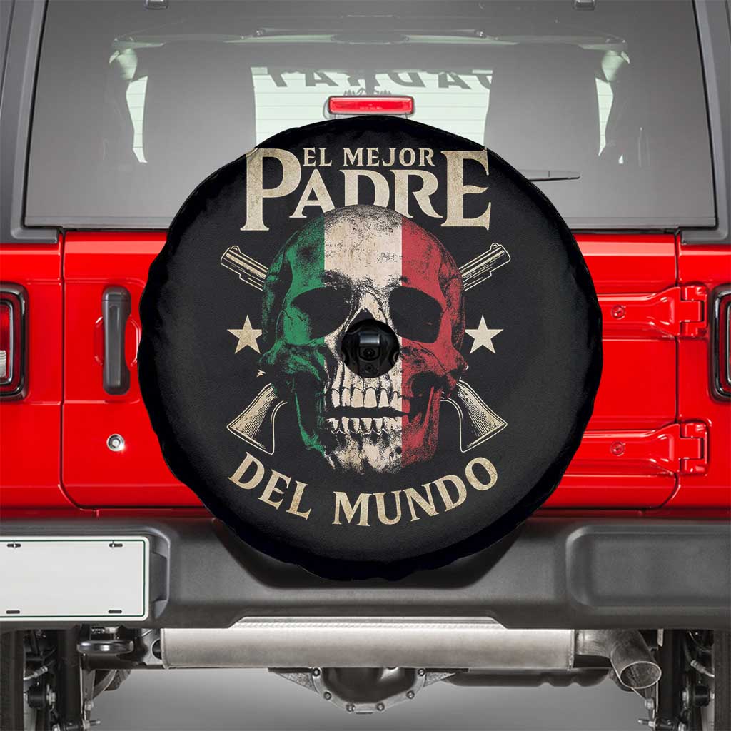 Funny Italian Dad Spare Tire Cover El Mejor Padre Del Mundo Skull Father's Day TS11 Black Print Your Wear