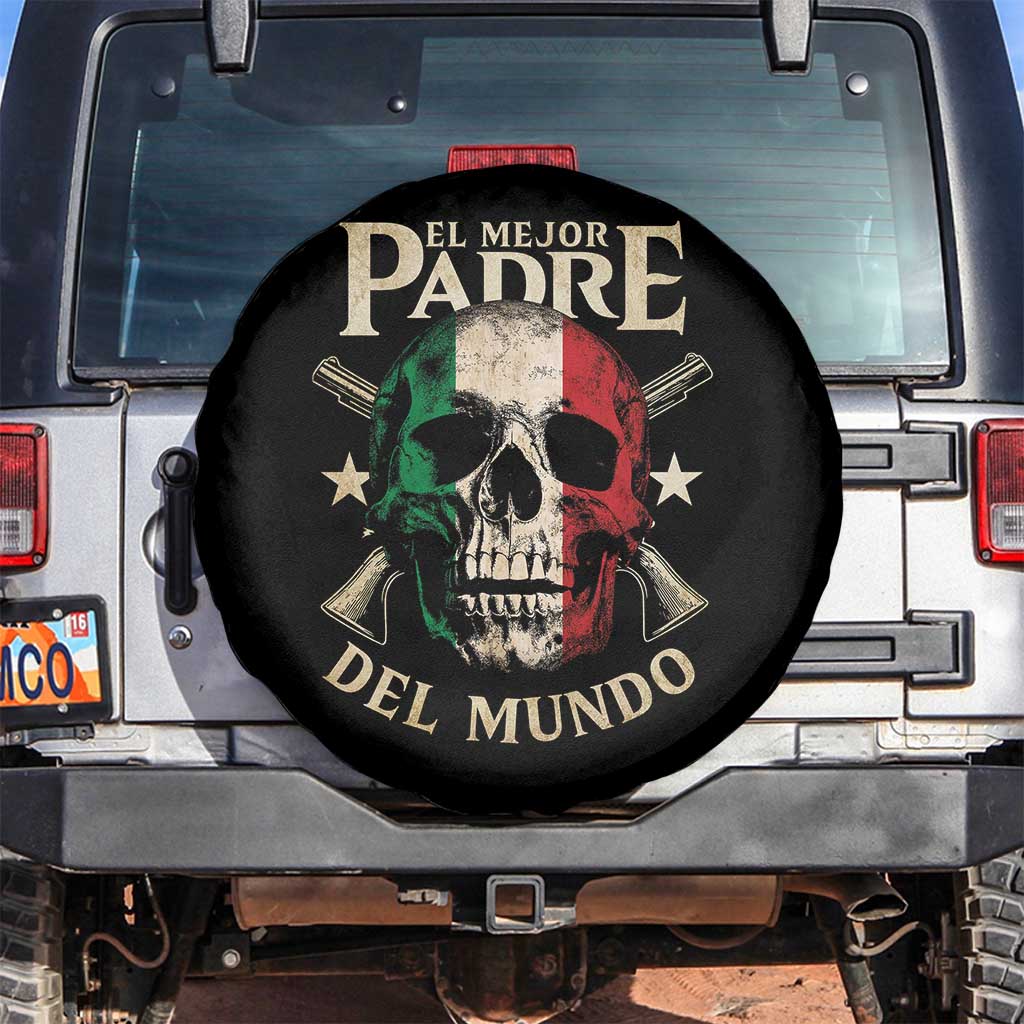 Funny Italian Dad Spare Tire Cover El Mejor Padre Del Mundo Skull Father's Day TS11 No hole Black Print Your Wear