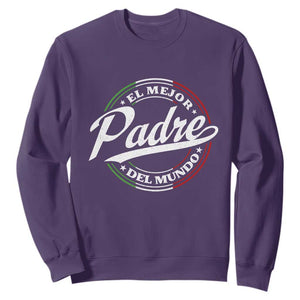 Funny Italian Dad Sweatshirt El Mejor Padre Del Mundo Father's Day TS11 Purple Print Your Wear