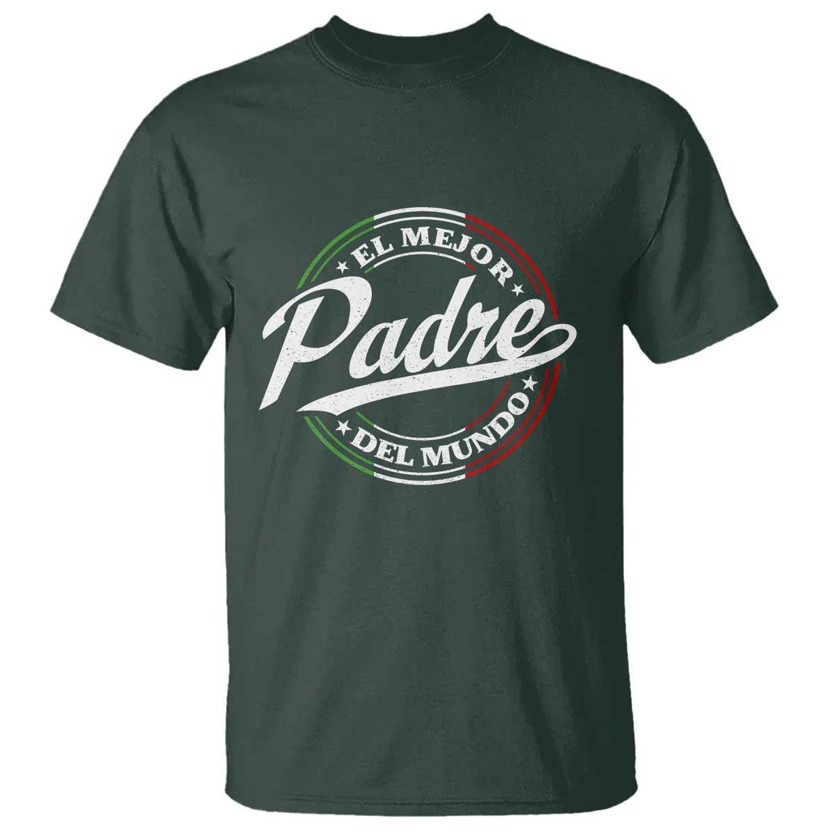 Funny Italian Dad T Shirt El Mejor Padre Del Mundo Father's Day TS11 Dark Forest Green Print Your Wear