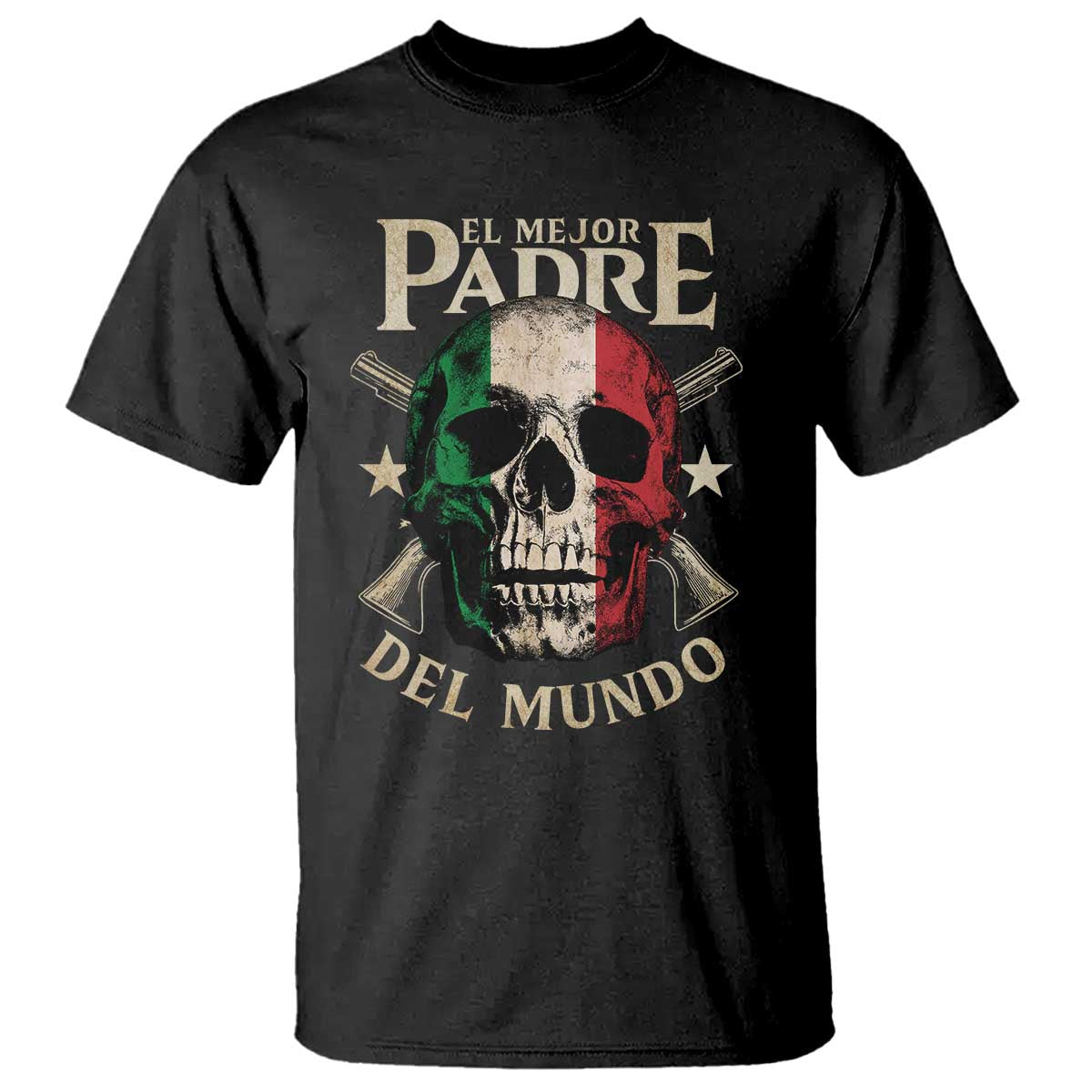 Funny Italian Dad T Shirt El Mejor Padre Del Mundo Skull Fathers Day TS11 Black Print Your Wear
