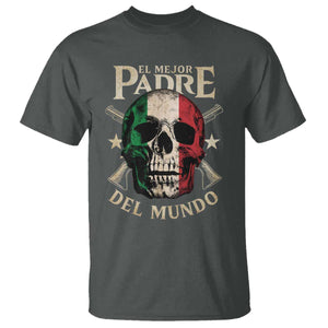 Funny Italian Dad T Shirt El Mejor Padre Del Mundo Skull Fathers Day TS11 Dark Heather Print Your Wear