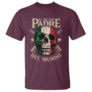Funny Italian Dad T Shirt El Mejor Padre Del Mundo Skull Fathers Day TS11 Maroon Print Your Wear