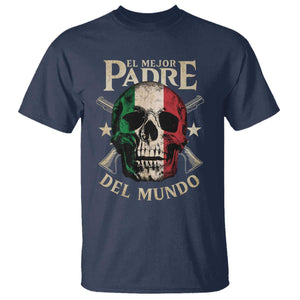 Funny Italian Dad T Shirt El Mejor Padre Del Mundo Skull Fathers Day TS11 Navy Print Your Wear