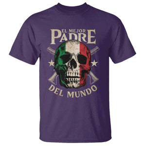 Funny Italian Dad T Shirt El Mejor Padre Del Mundo Skull Fathers Day TS11 Purple Print Your Wear