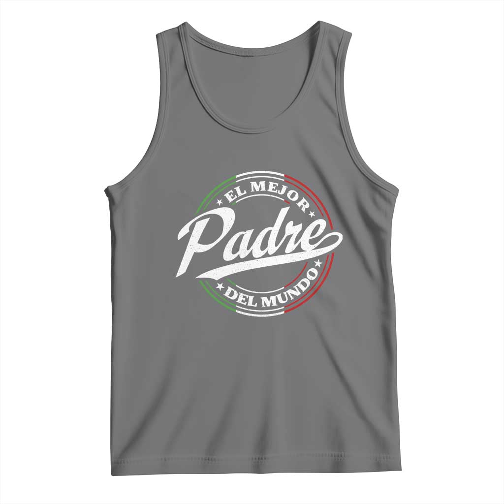 Funny Italian Dad Tank Top El Mejor Padre Del Mundo Father's Day TS11 Black Heather Print Your Wear