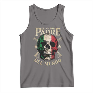 Funny Italian Dad Tank Top El Mejor Padre Del Mundo Skull Father's Day TS11 Deep Heather Print Your Wear