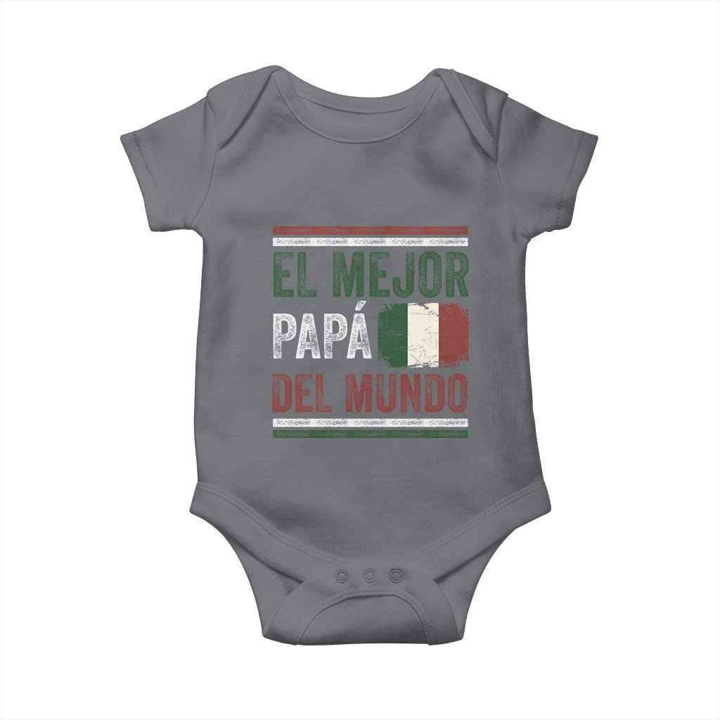 Funny Italian Dad The Best Father Of The World Baby Onesie El Mejor Papa Del Mundo TS11 Charcoal Print Your Wear