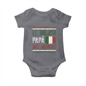 Funny Italian Dad The Best Father Of The World Baby Onesie El Mejor Papa Del Mundo TS11 Charcoal Print Your Wear