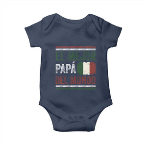 Funny Italian Dad The Best Father Of The World Baby Onesie El Mejor Papa Del Mundo TS11 Navy Print Your Wear