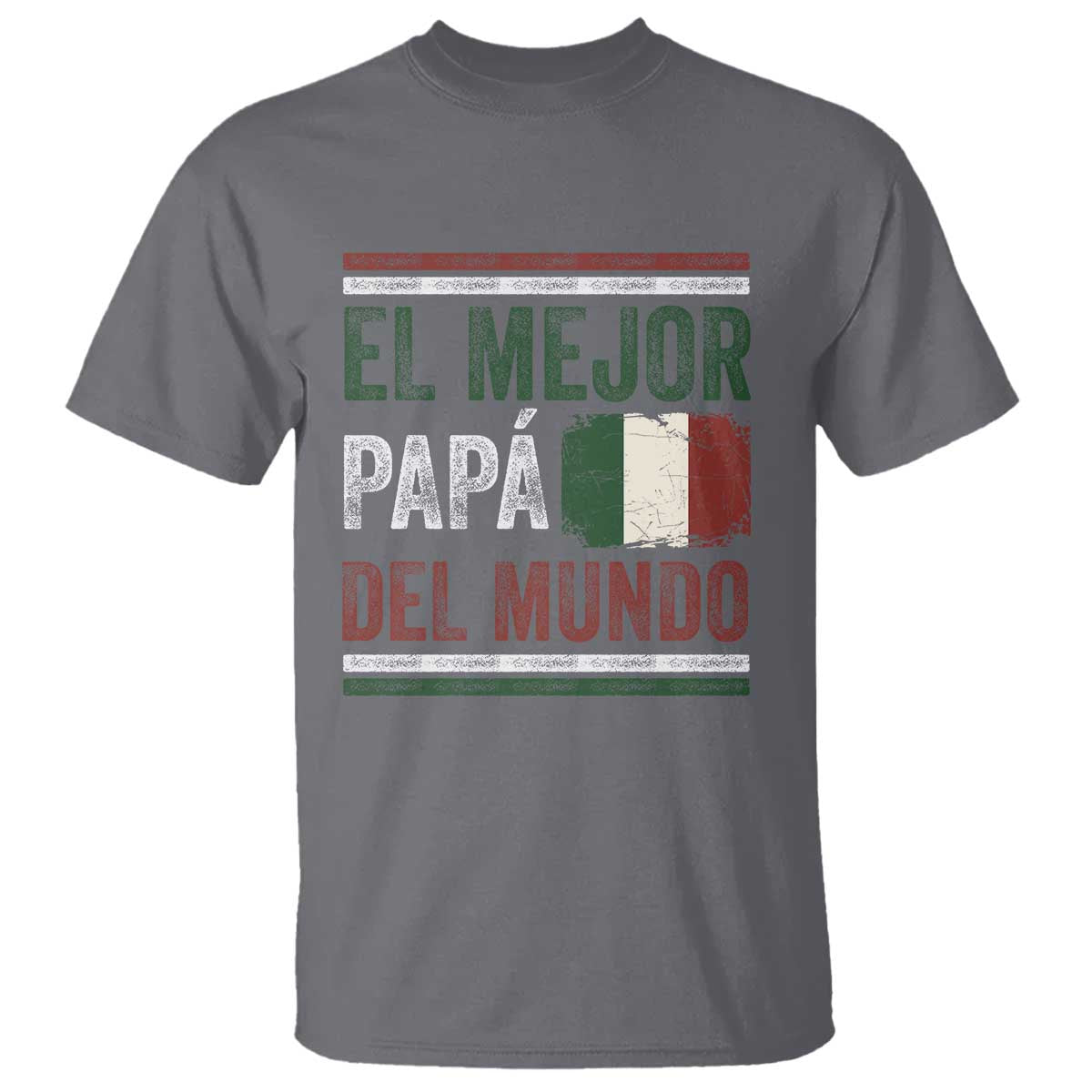 Funny Italian Dad The Best Father Of The World T Shirt El Mejor Papa Del Mundo TS11 Charcoal Print Your Wear