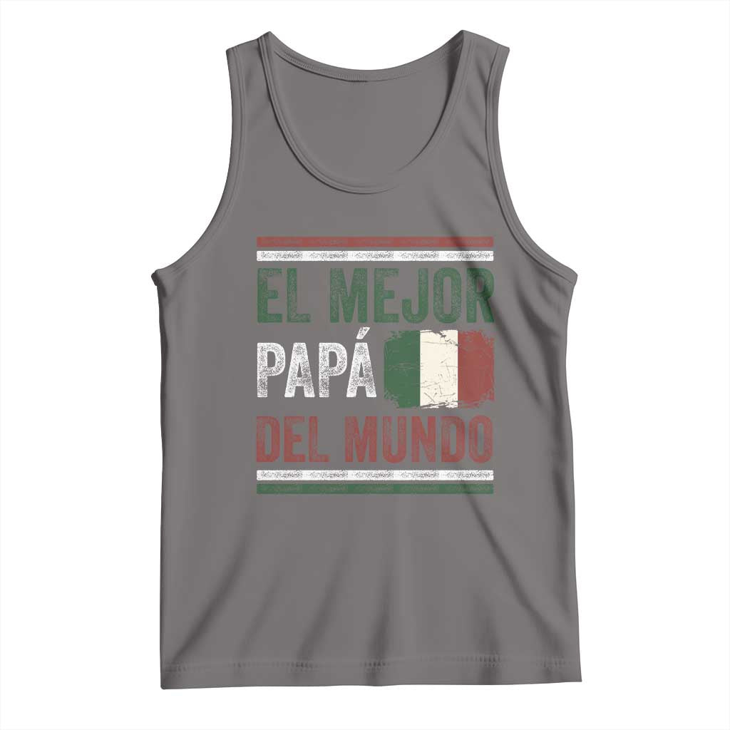 Funny Italian Dad The Best Father Of The World Tank Top El Mejor Papa Del Mundo TS11 Deep Heather Print Your Wear