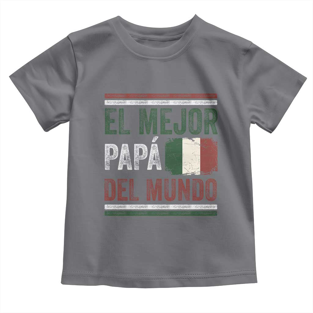 Funny Italian Dad The Best Father Of The World Toddler T Shirt El Mejor Papa Del Mundo TS11 Charcoal Print Your Wear