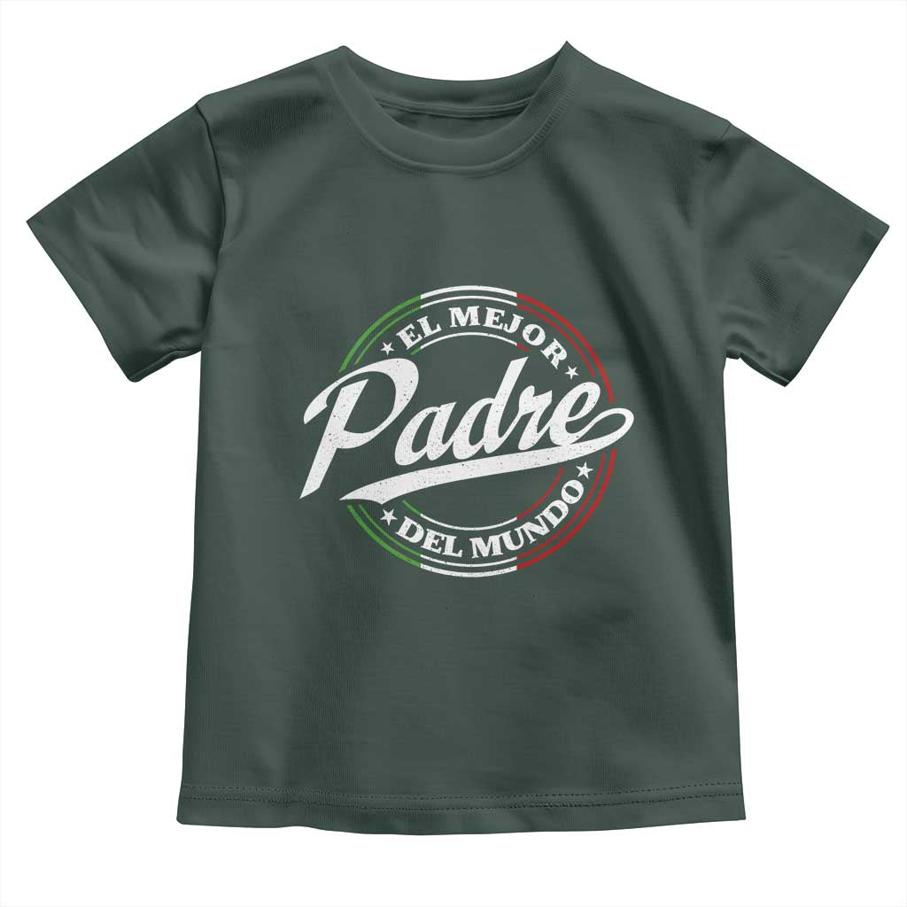 Funny Italian Dad Toddler T Shirt El Mejor Padre Del Mundo Father's Day TS11 Dark Forest Green Print Your Wear