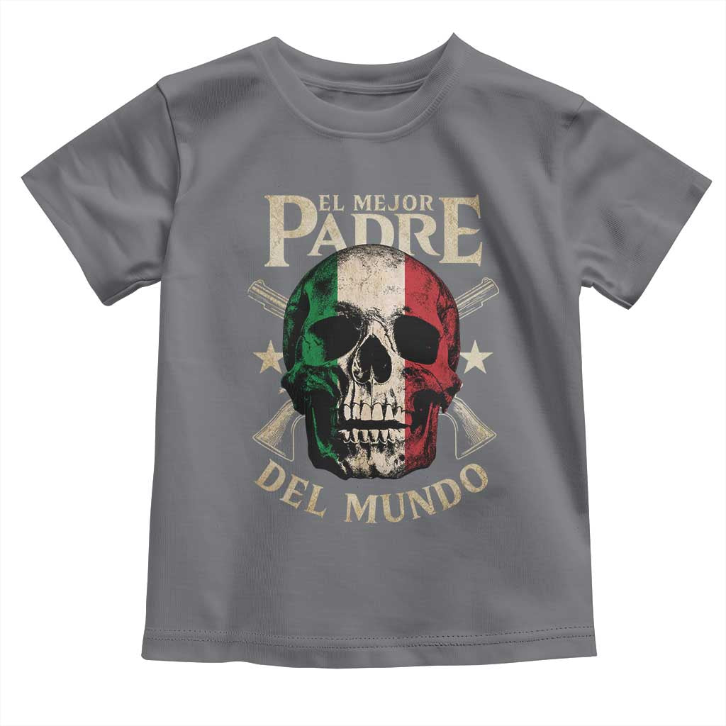 Funny Italian Dad Toddler T Shirt El Mejor Padre Del Mundo Skull Father's Day TS11 Charcoal Print Your Wear