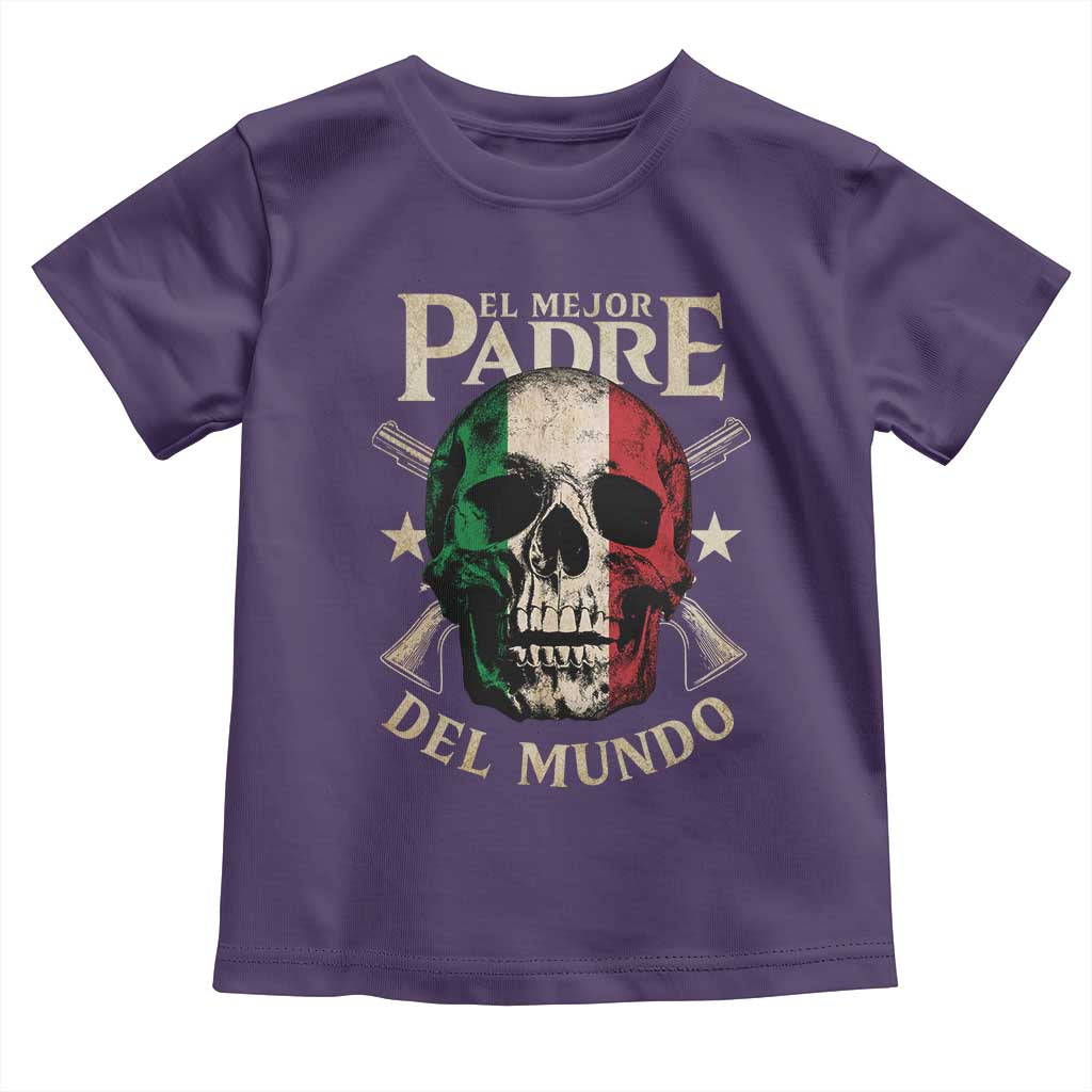 Funny Italian Dad Toddler T Shirt El Mejor Padre Del Mundo Skull Father's Day TS11 Purple Print Your Wear
